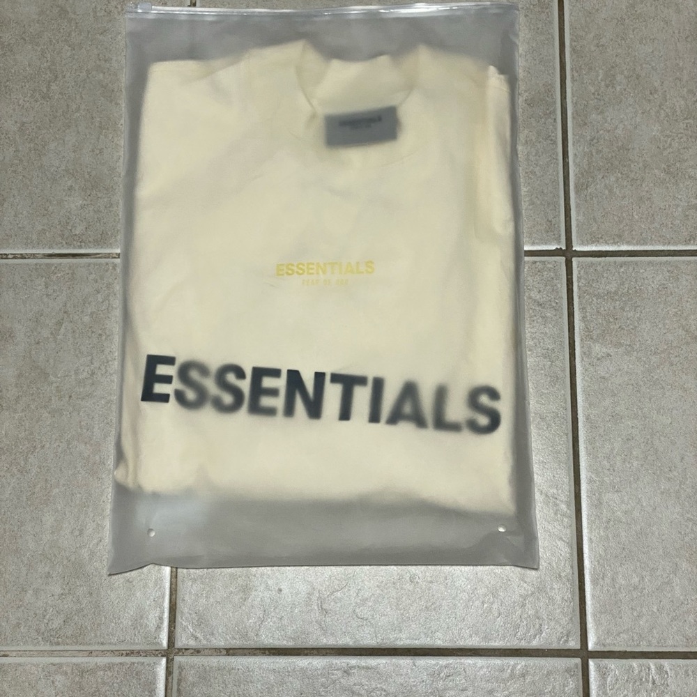 Fear Of God Essentials Long Sleeve Boxy Logo T-Shirt